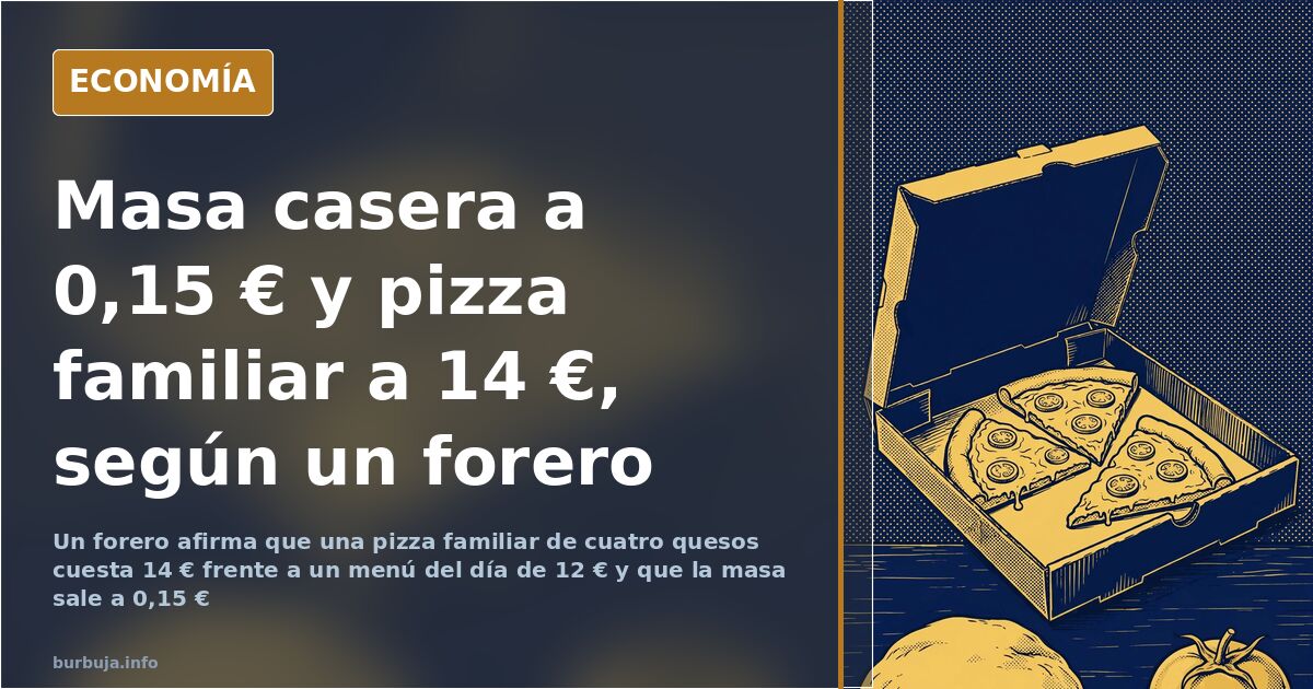 Un forero: «pizza familiar a 14 € y menú del día de 12 €»