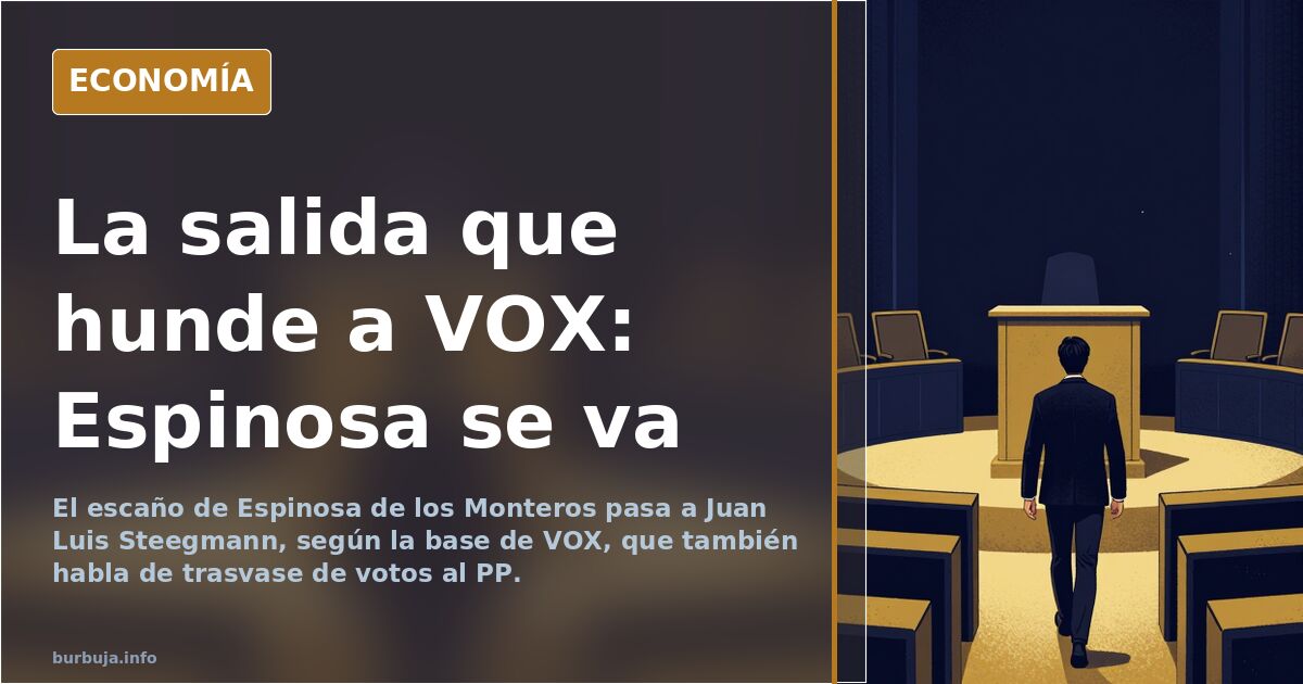 Espinosa de los Monteros deja VOX y Steegmann hereda su escaño