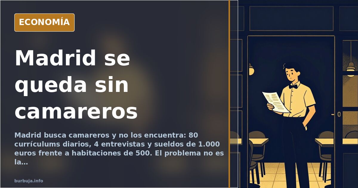 Madrid no encuentra camareros: 80 currículums y 4 entrevistas
