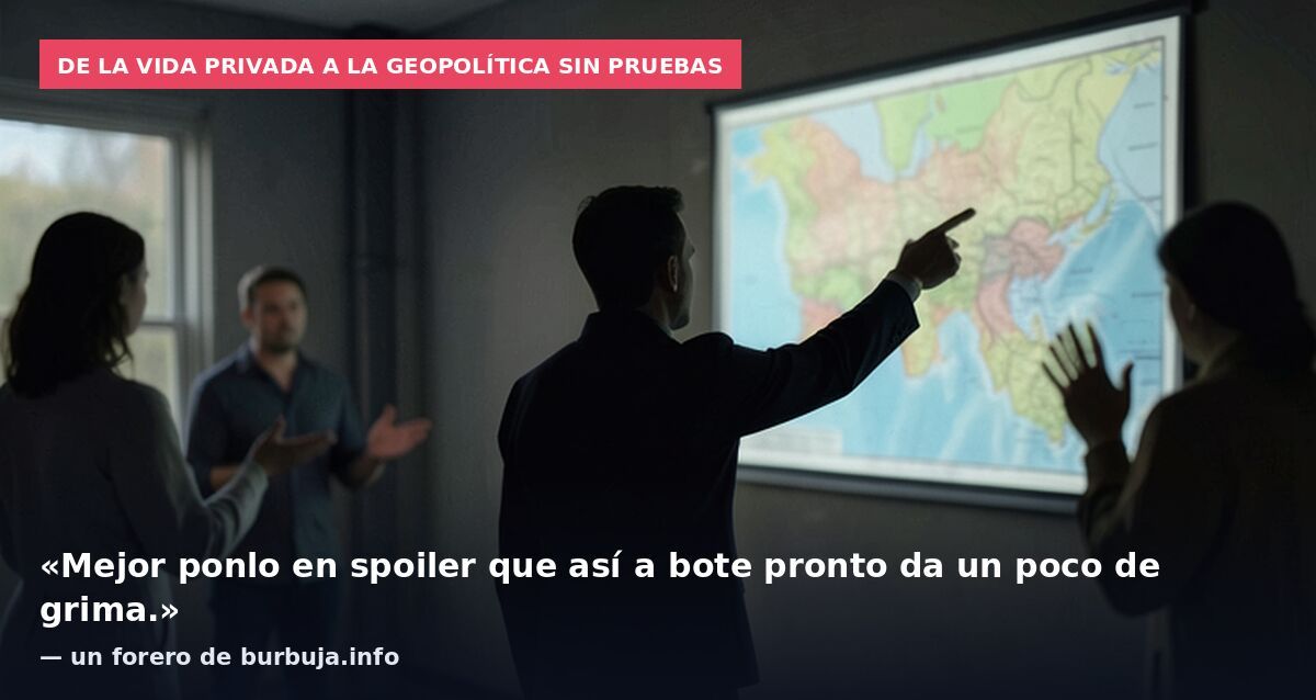 De la vida privada a la geopolítica sin pruebas: «Mejor ponlo en spoiler que así a bote pronto da un poco de grima.» — un forero de burbuja.info