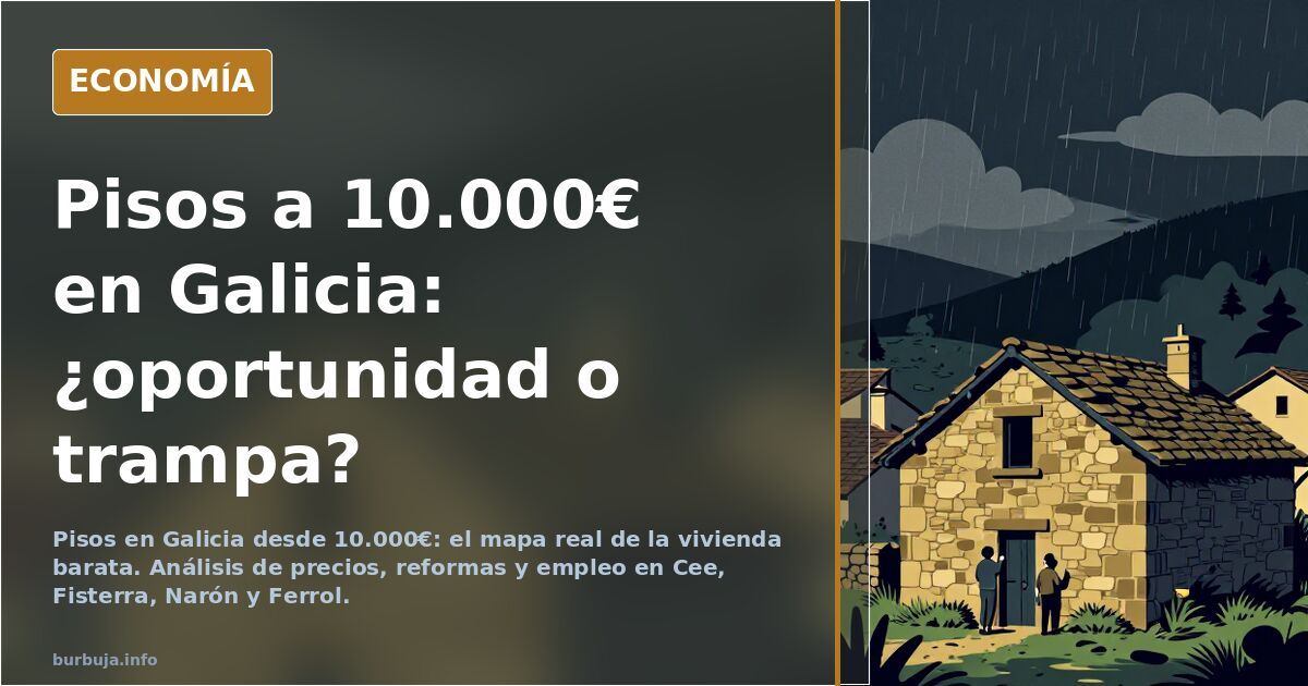 Pisos en Galicia desde 10.000€: el mapa real de la vivienda barata