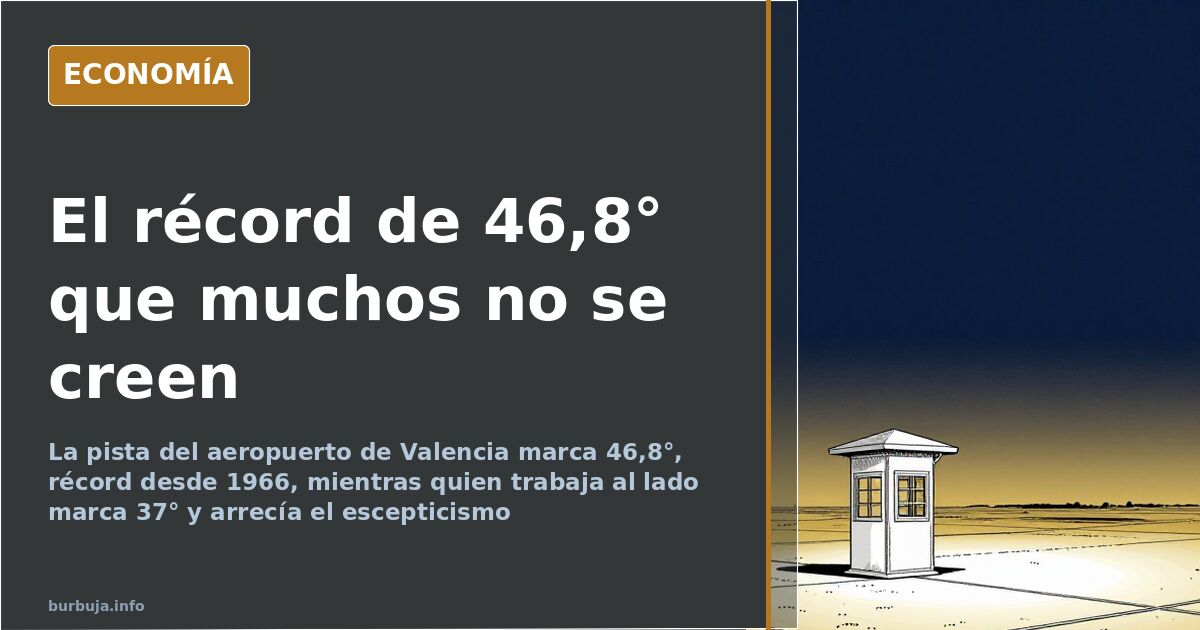 Termómetro de una estación meteorológica en la pista del aeropuerto de Valencia durante la ola de calor