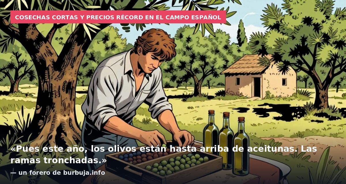 Cosechas cortas y precios récord en el campo español: «Pues este año, los olivos están hasta arriba de aceitunas. Las ramas tronchadas.» — un forero de burbuja.info