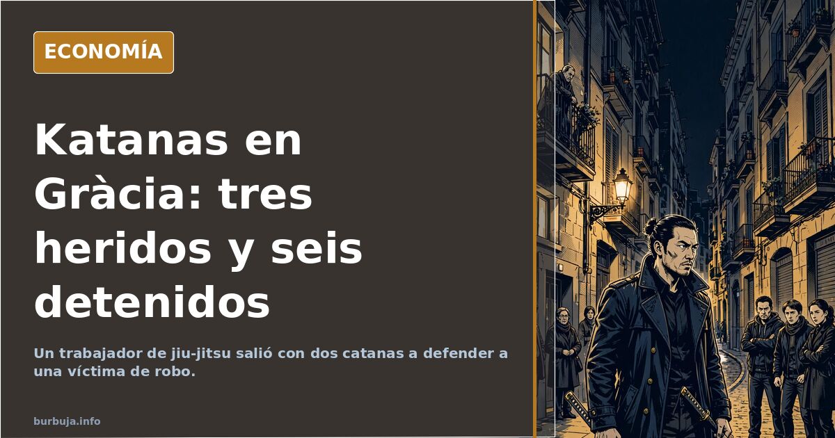 Pelea con katanas en Gràcia: tres heridos y seis detenidos