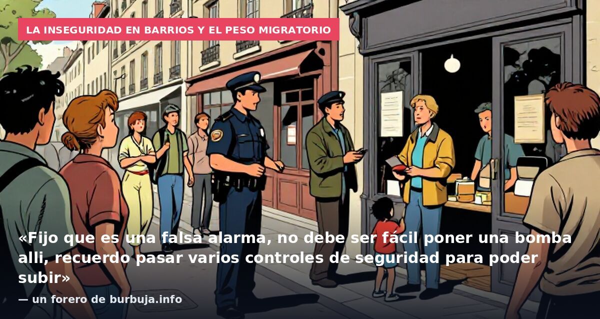 La inseguridad en barrios y el peso migratorio: «Fijo que es una falsa alarma, no debe ser fácil poner una bomba alli, recuerdo pasar varios controles de seguridad para poder subir» — un forero de burbuja.info