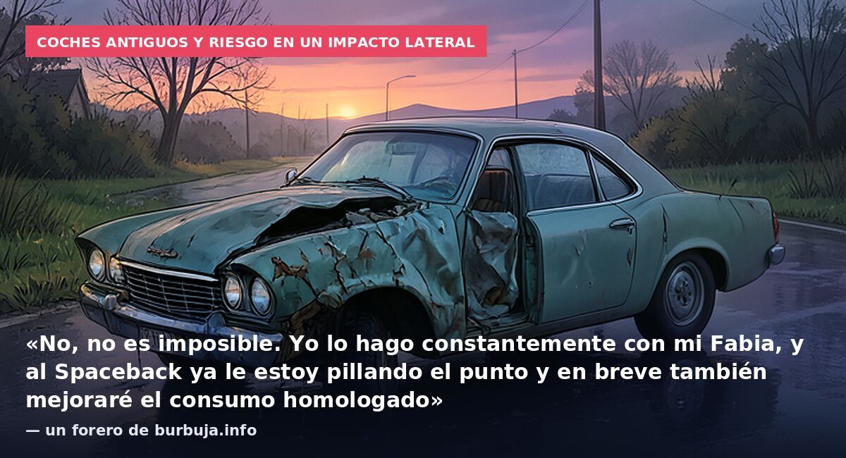 Coches antiguos y riesgo en un impacto lateral: «No, no es imposible. Yo lo hago constantemente con mi Fabia, y al Spaceback ya le estoy pillando el punto y en breve también mejoraré el consumo homologado» — un forero de burbuja.info