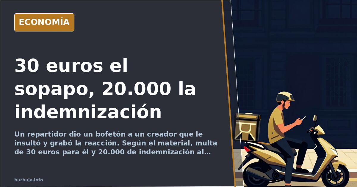 Multa de 30 euros por el bofetón y 20.000 de indemnización al repartidor