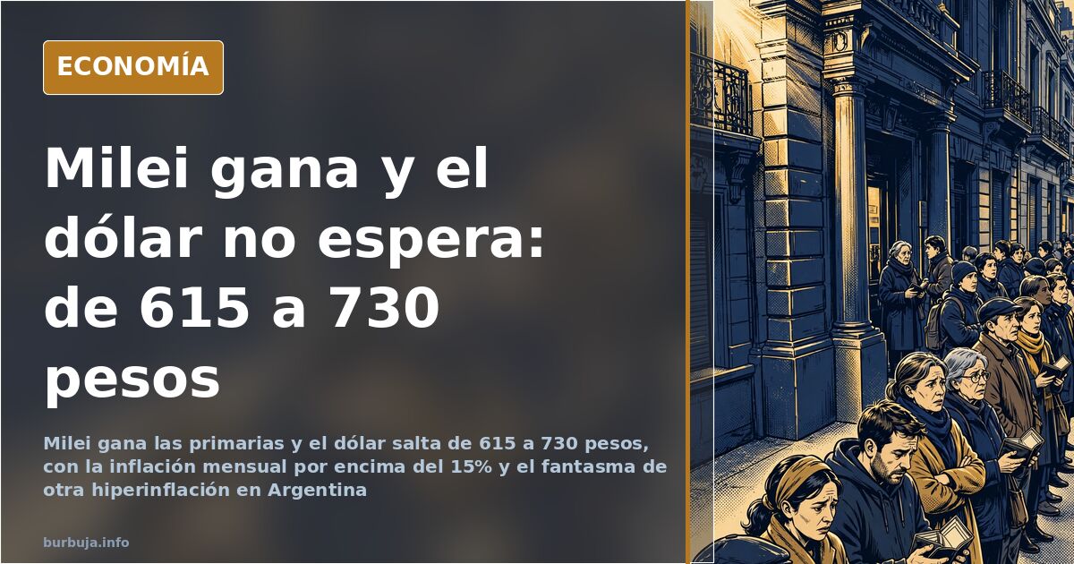 Milei gana las primarias en Argentina con el dólar en 730 pesos