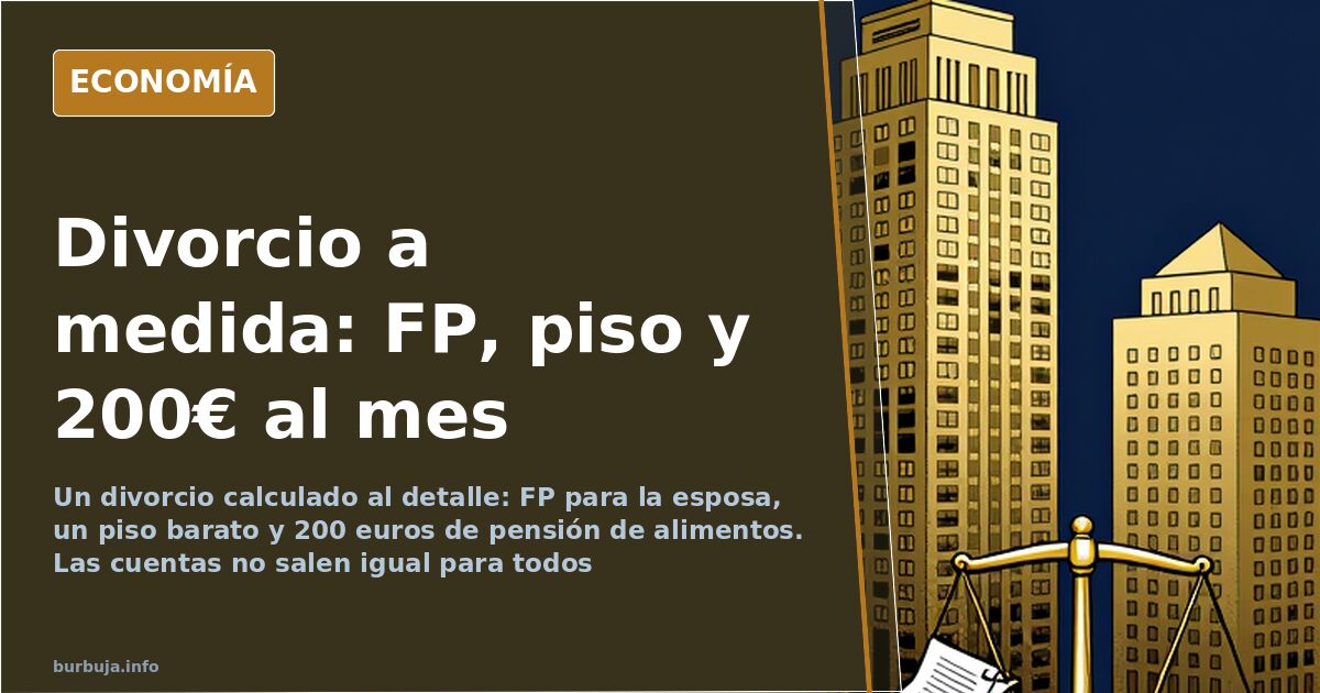 Divorcio calculado: FP, piso y 200€ de pensión al mes