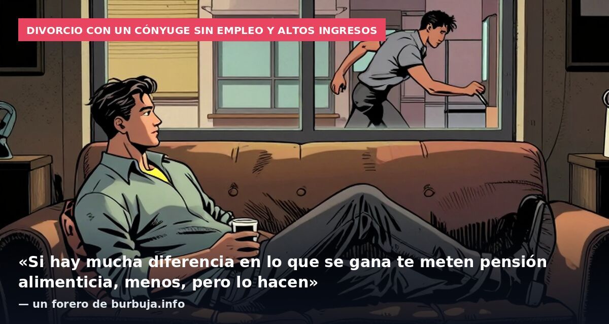 Divorcio con un cónyuge sin empleo y altos ingresos: «Si hay mucha diferencia en lo que se gana te meten pensión alimenticia, menos, pero lo hacen» — un forero de burbuja.info