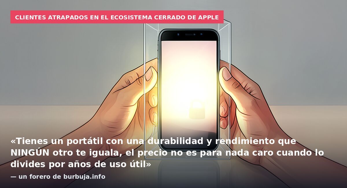 Clientes atrapados en el ecosistema cerrado de Apple: «Tienes un portátil con una durabilidad y rendimiento que NINGÚN otro te iguala, el precio no es para nada caro cuando lo divides por años de uso útil» — un forero de burbuja.info