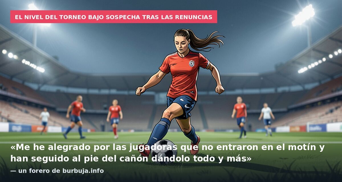 El nivel del torneo bajo sospecha tras las renuncias: «Me he alegrado por las jugadoras que no entraron en el motín y han seguido al pie del cañón dándolo todo y más» — un forero de burbuja.info