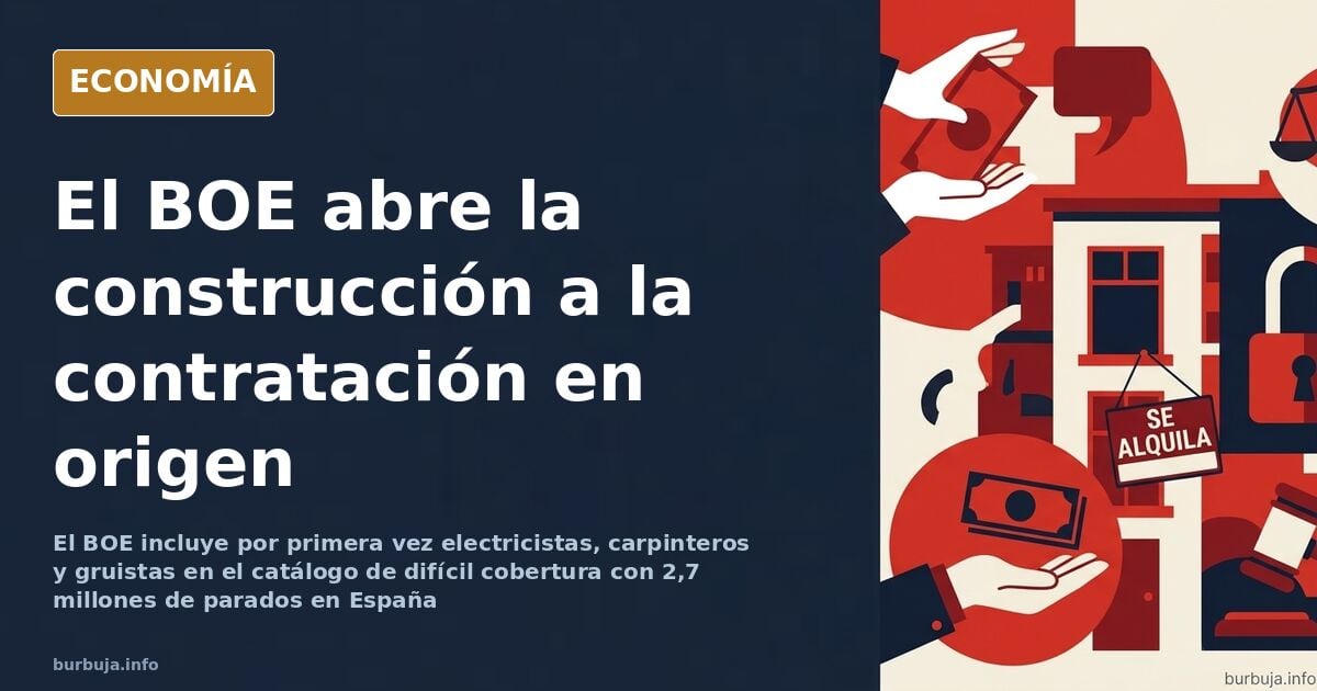 El Gobierno autoriza contratar electricistas y gruistas fuera de España