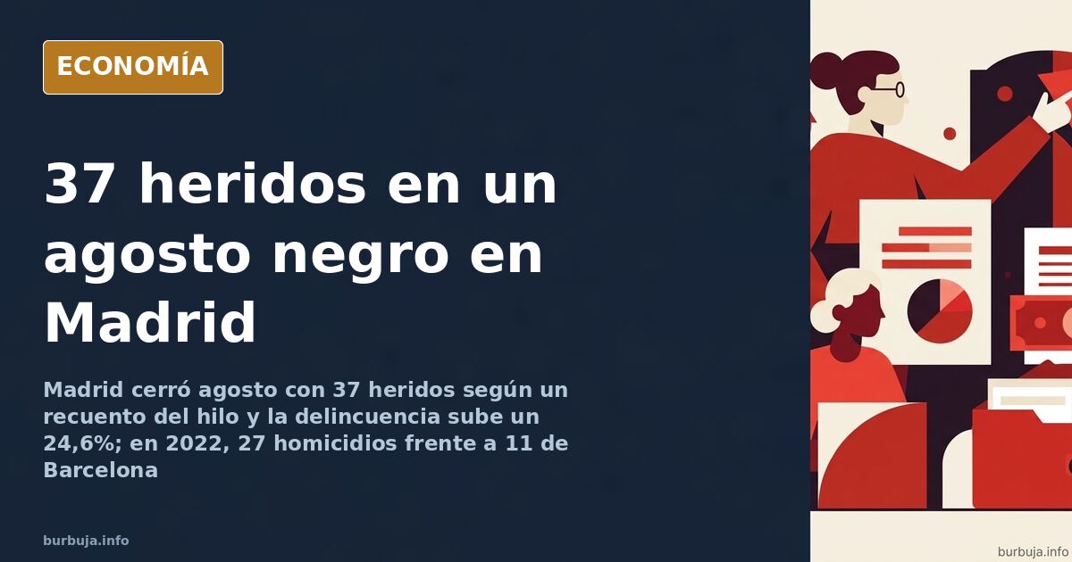 Madrid: 37 heridos en agosto y un 24,6% más de delincuencia