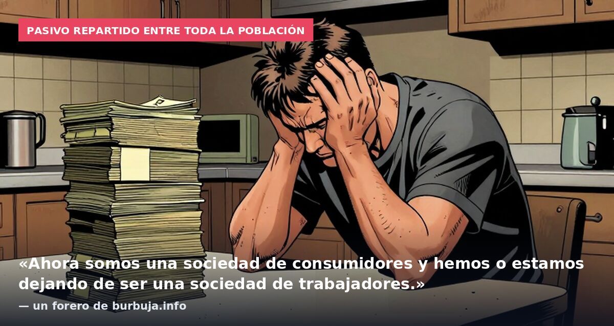 Pasivo repartido entre toda la población: «Ahora somos una sociedad de consumidores y hemos o estamos dejando de ser una sociedad de trabajadores.» — un forero de burbuja.info