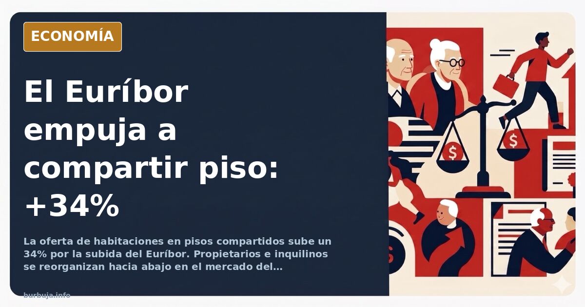 El Euríbor dispara un 34% la oferta de pisos compartidos