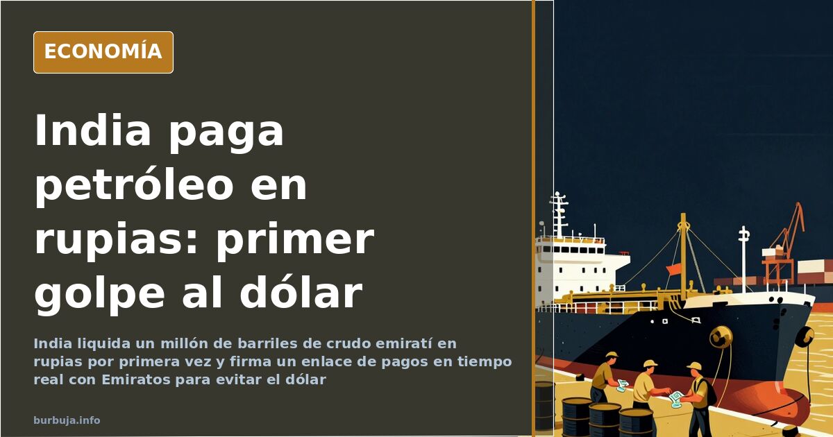 India paga petróleo con rupias por primera vez: el dólar tiembla