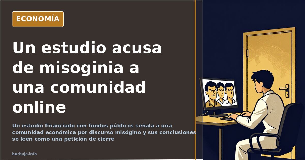 Informe académico impreso junto a una pantalla con comentarios en línea, ilustración editorial en azul marino y dorado
