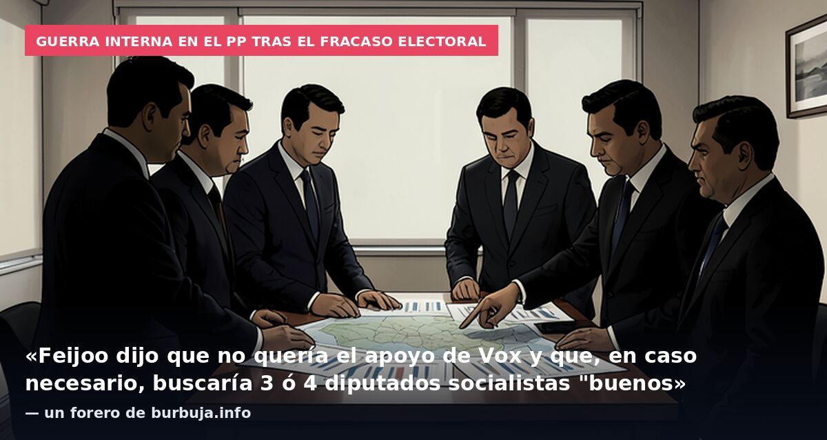 Guerra interna en el PP tras el fracaso electoral: «Feijoo dijo que no quería el apoyo de Vox y que, en caso necesario, buscaría 3 ó 4 diputados socialistas "buenos» — un forero de burbuja.info