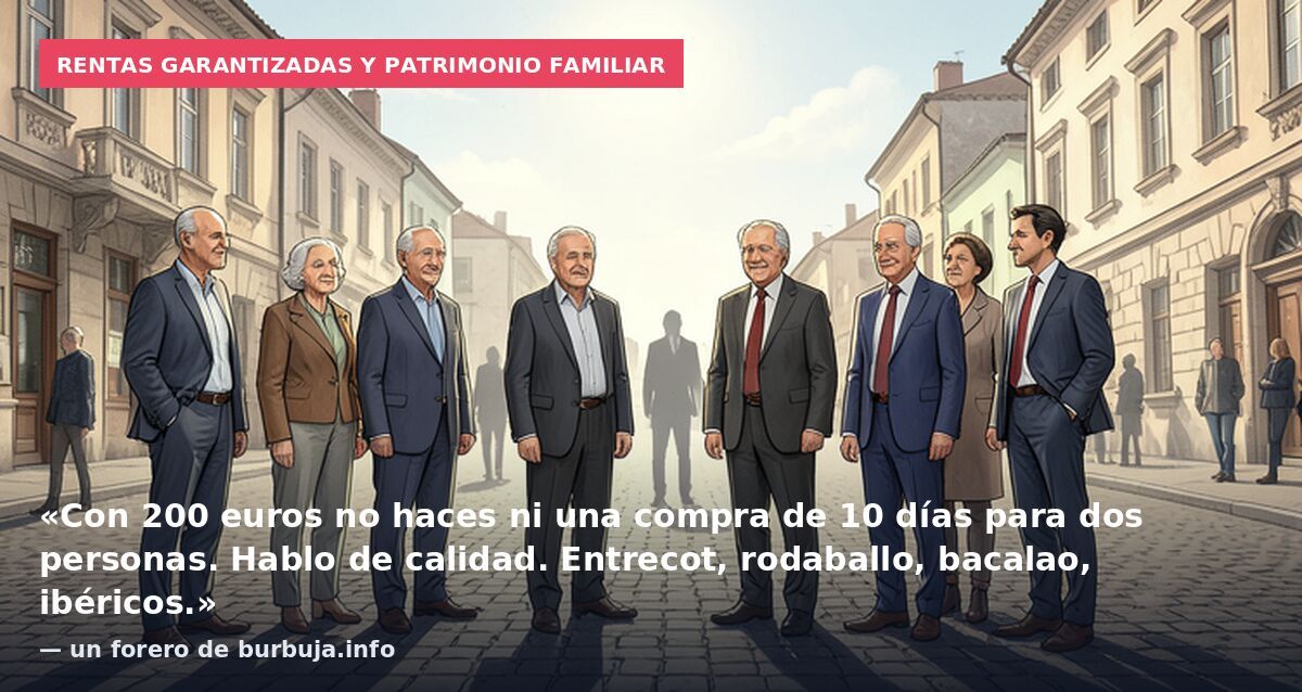 Rentas garantizadas y patrimonio familiar: «Con 200 euros no haces ni una compra de 10 días para dos personas. Hablo de calidad. Entrecot, rodaballo, bacalao, ibéricos.» — un forero de burbuja.info