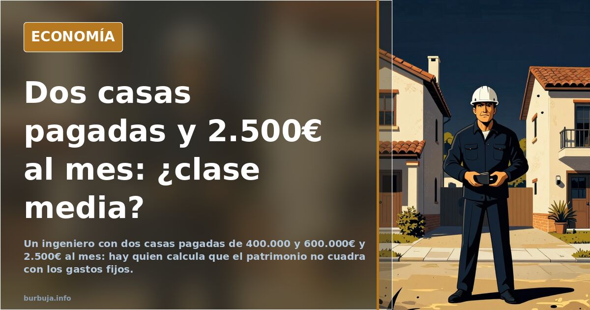 Un ingeniero con dos casas pagadas y 2.500€ al mes: ¿clase media?