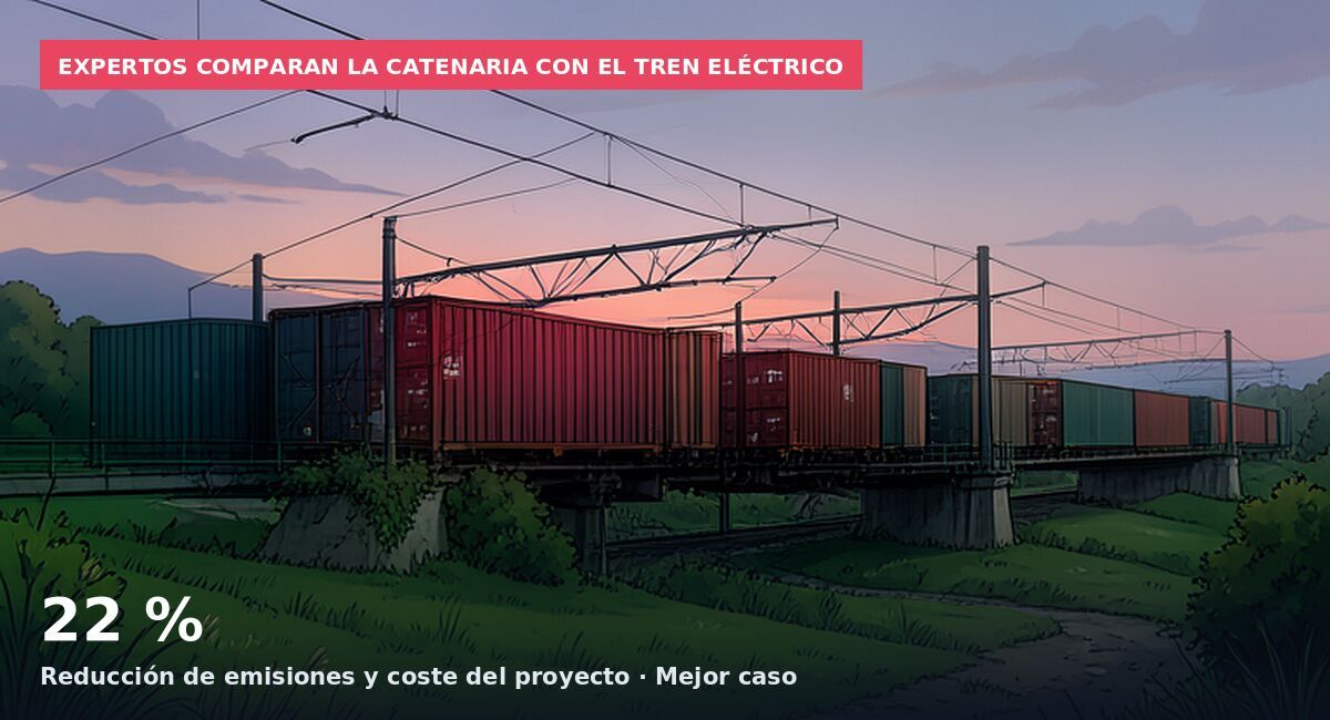 Expertos comparan la catenaria con el tren eléctrico: 22 % Reducción de emisiones y coste del proyecto · Mejor caso