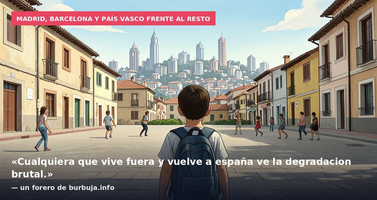 Madrid, Barcelona y País Vasco frente al resto: «Cualquiera que vive fuera y vuelve a españa ve la degradacion brutal.» — un forero de burbuja.info