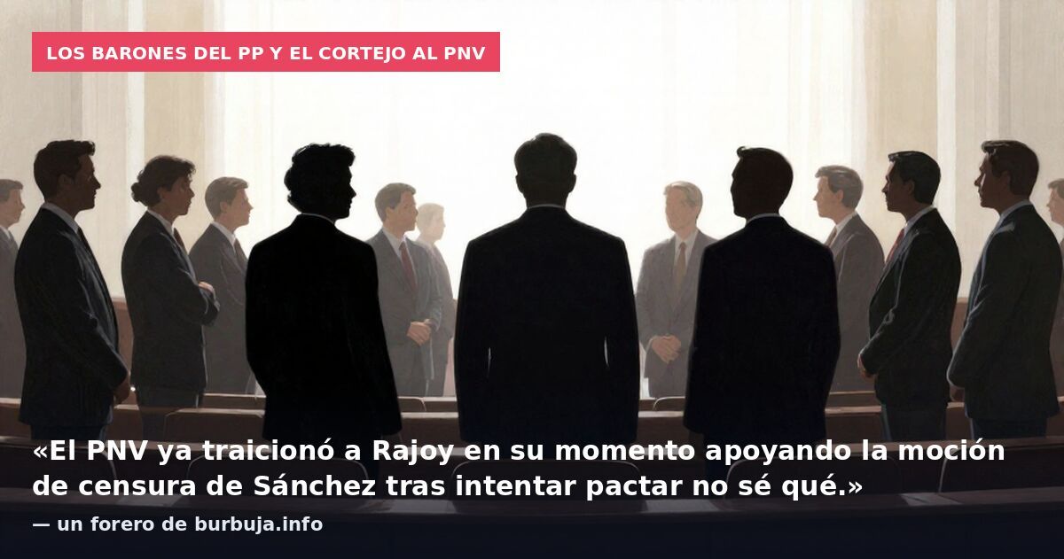 Los barones del PP y el cortejo al PNV: «El PNV ya traicionó a Rajoy en su momento apoyando la moción de censura de Sánchez tras intentar pactar no sé qué.» — un forero de burbuja.info
