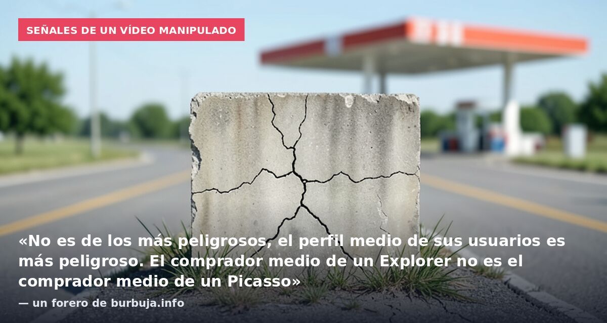 Señales de un vídeo manipulado: «No es de los más peligrosos, el perfil medio de sus usuarios es más peligroso. El comprador medio de un Explorer no es el comprador medio de un Picasso» — un forero de burbuja.info