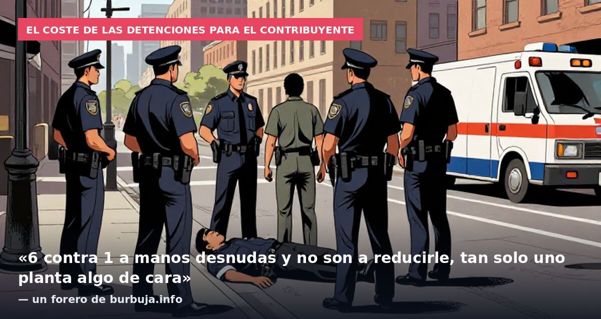 El coste de las detenciones para el contribuyente: «6 contra 1 a manos desnudas y no son a reducirle, tan solo uno planta algo de cara» — un forero de burbuja.info