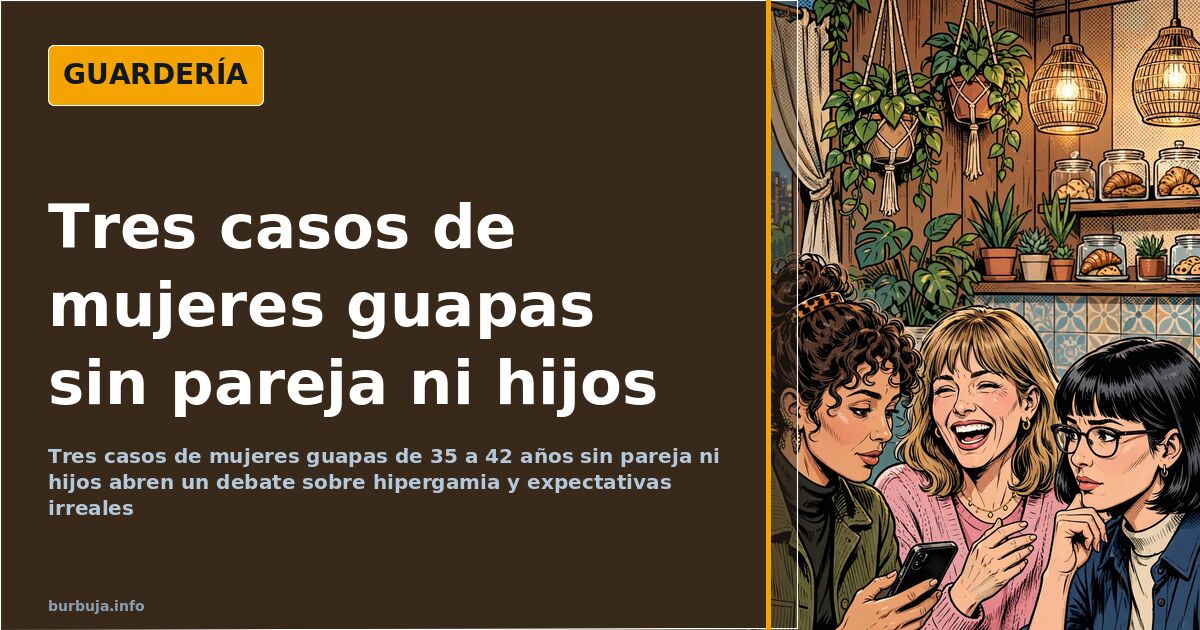 Ilustración de una mujer atractiva y elegante sola en una terraza urbana, imagen sobre el caso de tres mujeres guapas sin par