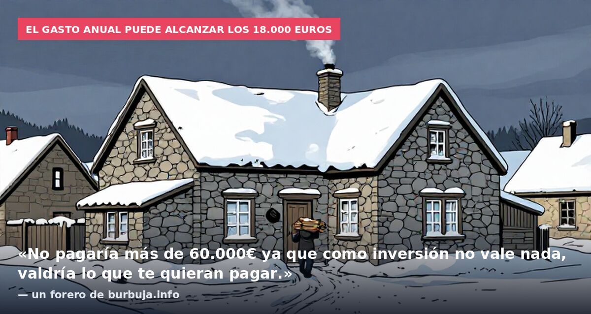 El gasto anual puede alcanzar los 18.000 euros: «No pagaría más de 60.000€ ya que como inversión no vale nada, valdría lo que te quieran pagar.» — un forero de burbuja.info
