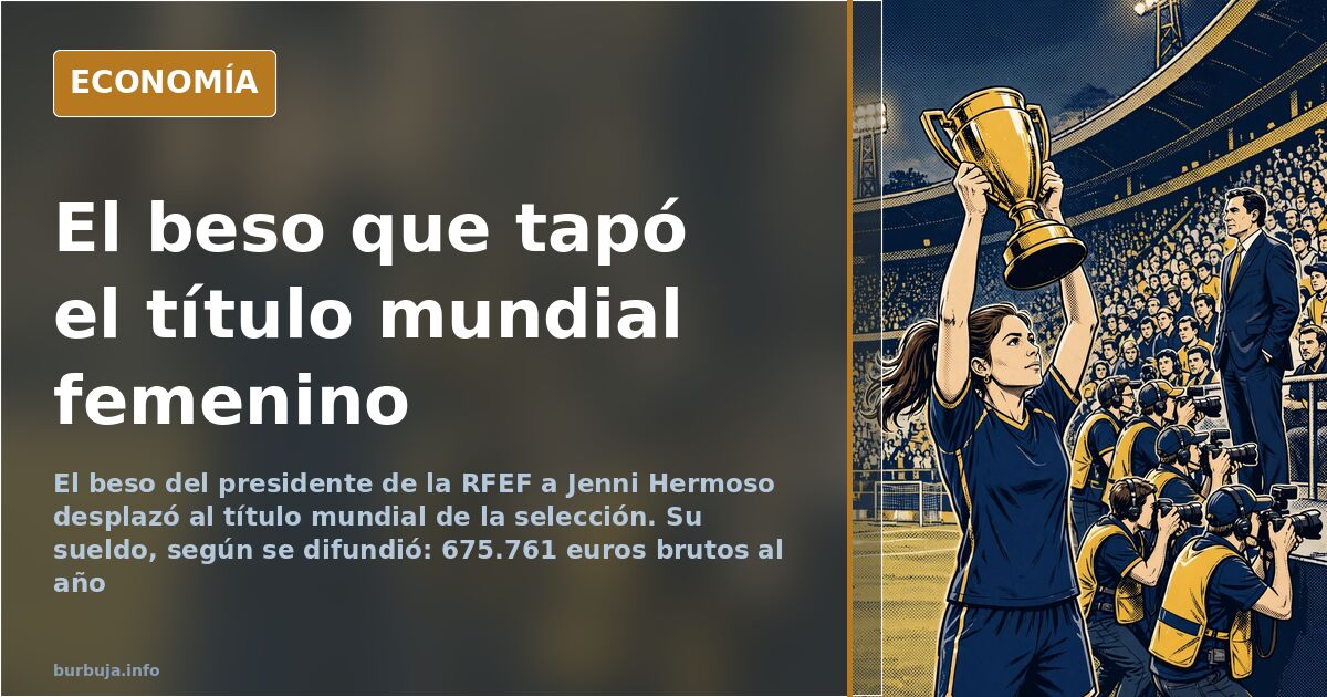 El presidente de la RFEF y Jenni Hermoso durante la celebración del título mundial femenino