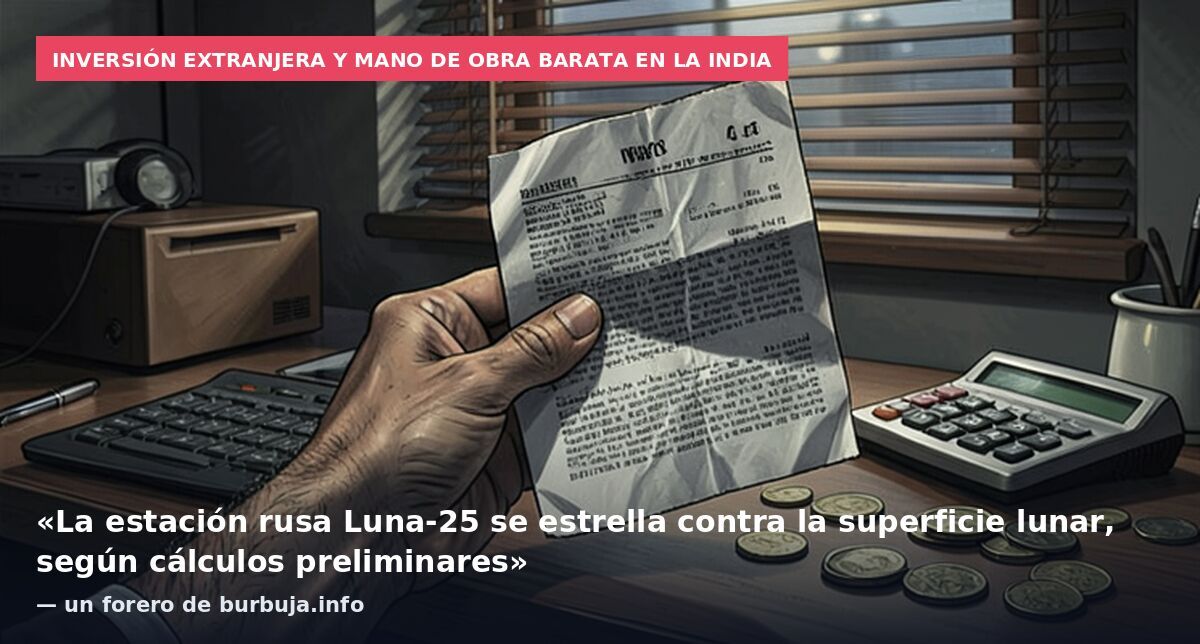 Inversión extranjera y mano de obra barata en la India: «La estación rusa Luna-25 se estrella contra la superficie lunar, según cálculos preliminares» — un forero de burbuja.info