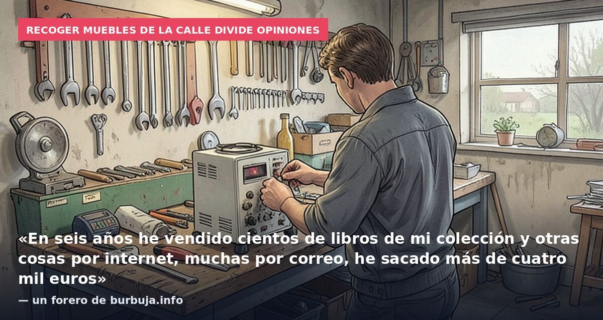 Recoger muebles de la calle divide opiniones: «En seis años he vendido cientos de libros de mi colección y otras cosas por internet, muchas por correo, he sacado más de cuatro mil euros» — un forero de burbuja.info