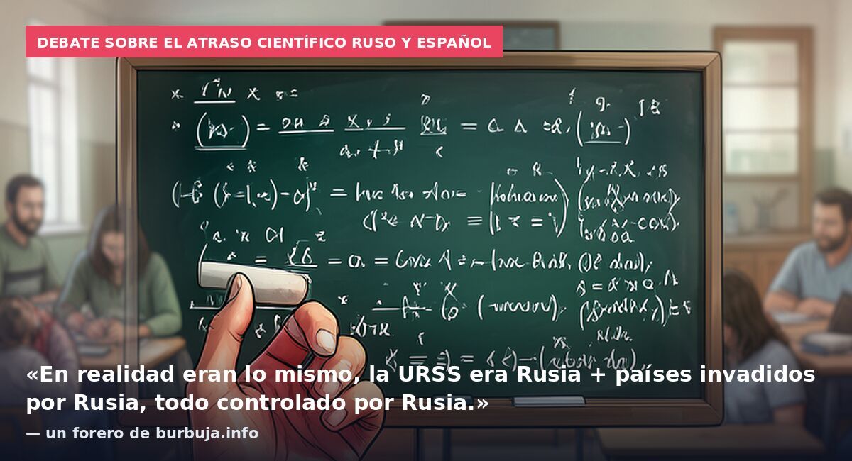 Debate sobre el atraso científico ruso y español: «En realidad eran lo mismo, la URSS era Rusia + países invadidos por Rusia, todo controlado por Rusia.» — un forero de burbuja.info