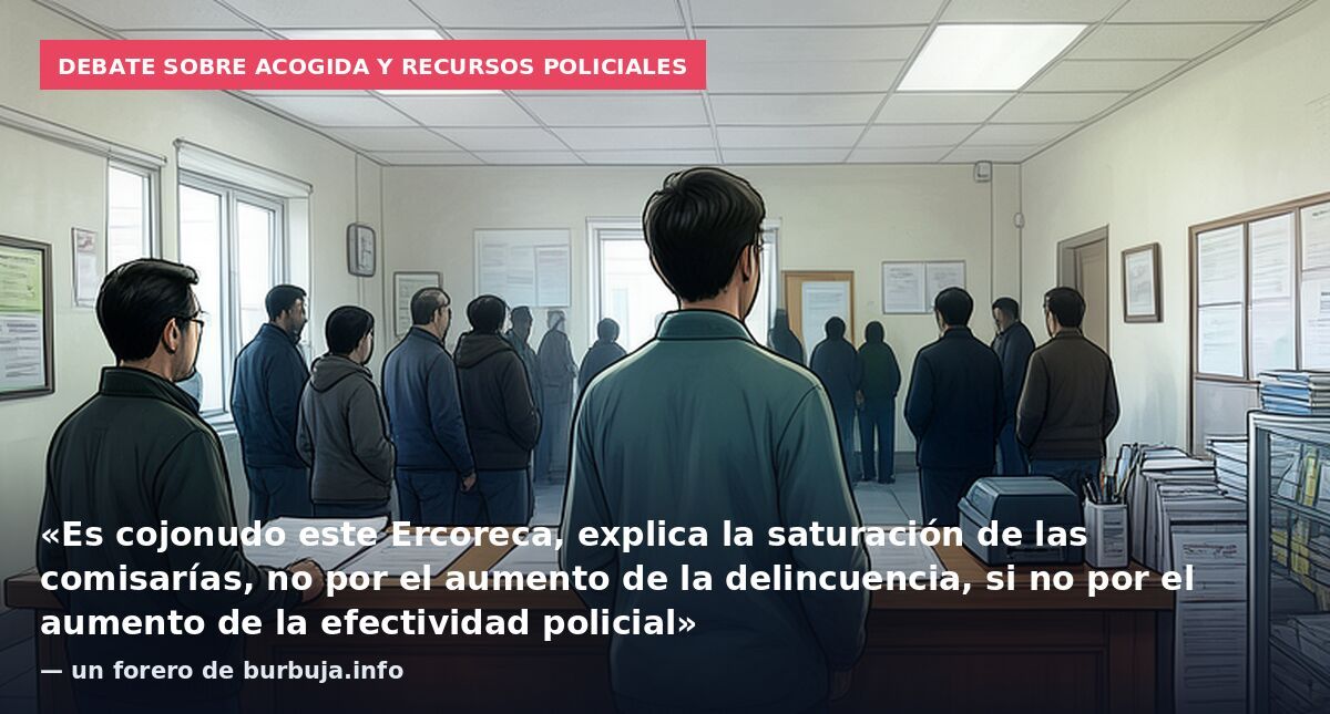 Debate sobre acogida y recursos policiales: «Es cojonudo este Ercoreca, explica la saturación de las comisarías, no por el aumento de la delincuencia, si no por el aumento de la efectividad policial» — un forero de burbuja.info
