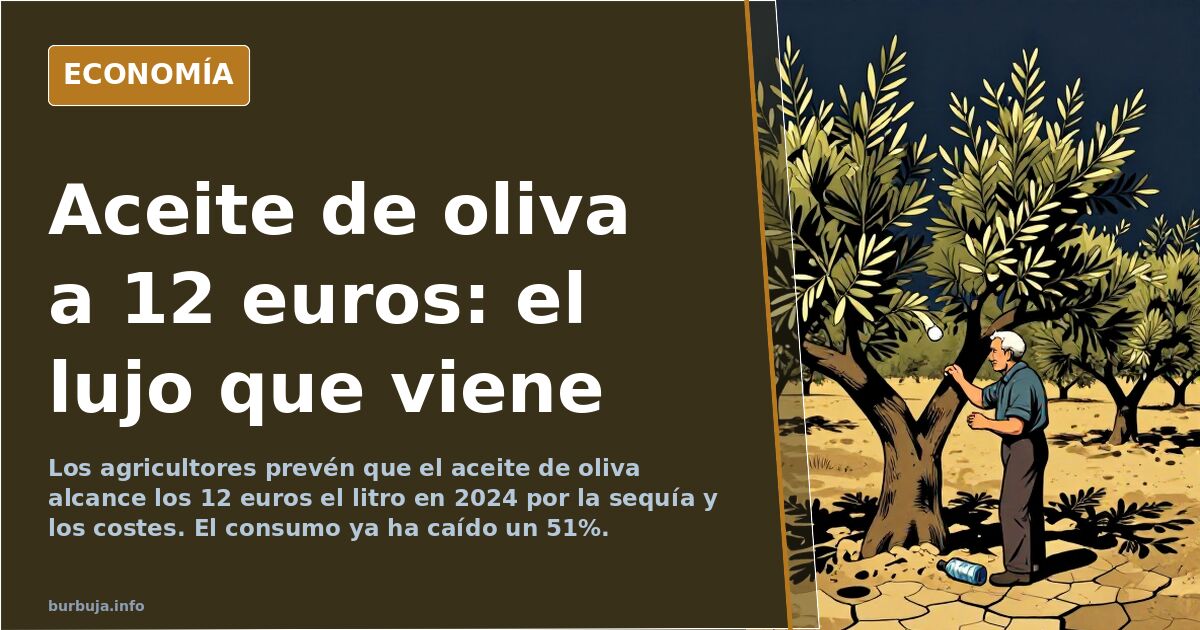 El aceite de oliva podría llegar a 12 euros el litro en 2024