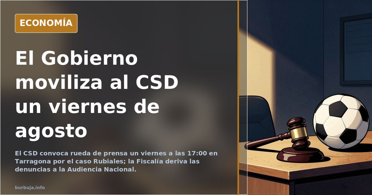 Ilustración editorial de un atril vacío iluminado en una sala de prensa desierta durante una comparecencia urgente en agosto
