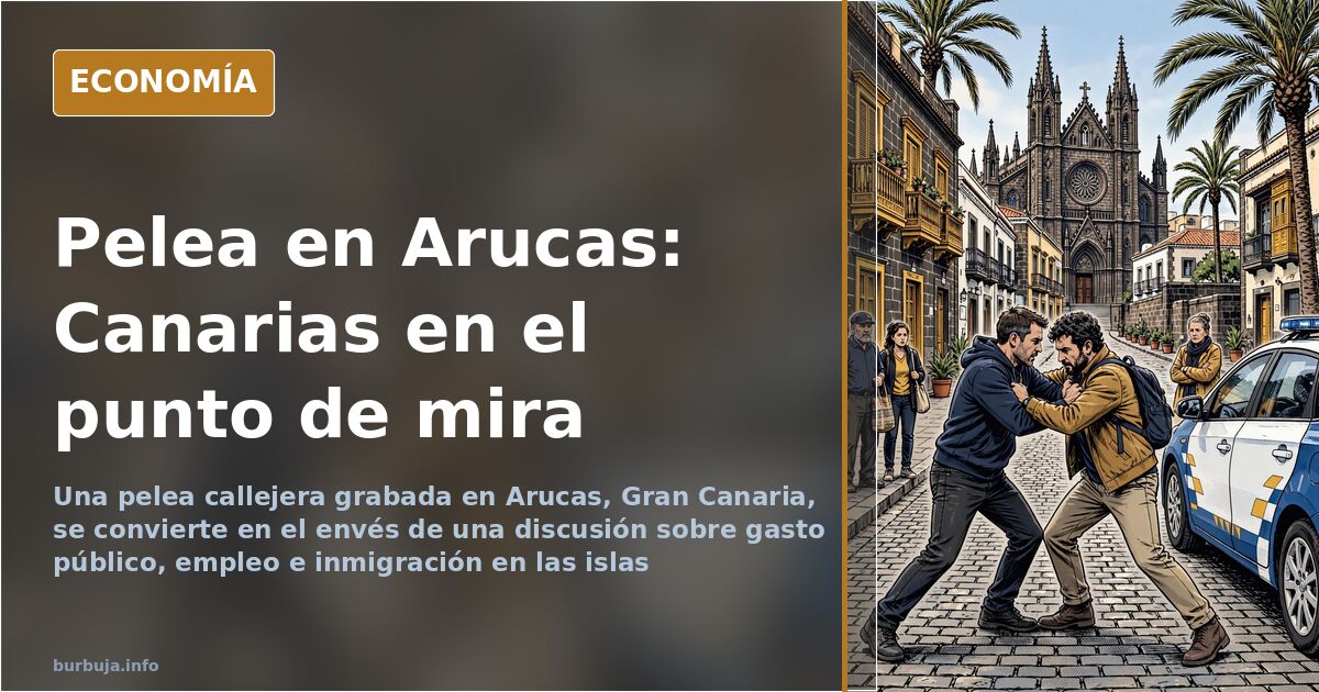 Escena de una pelea callejera grabada en Arucas, Gran Canaria