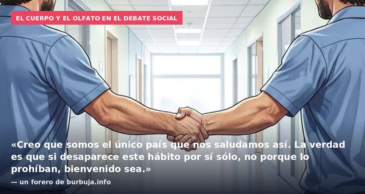 El cuerpo y el olfato en el debate social: «Creo que somos el único país que nos saludamos así. La verdad es que si desaparece este hábito por sí sólo, no porque lo prohíban, bienvenido sea.» — un forero de burbuja.info