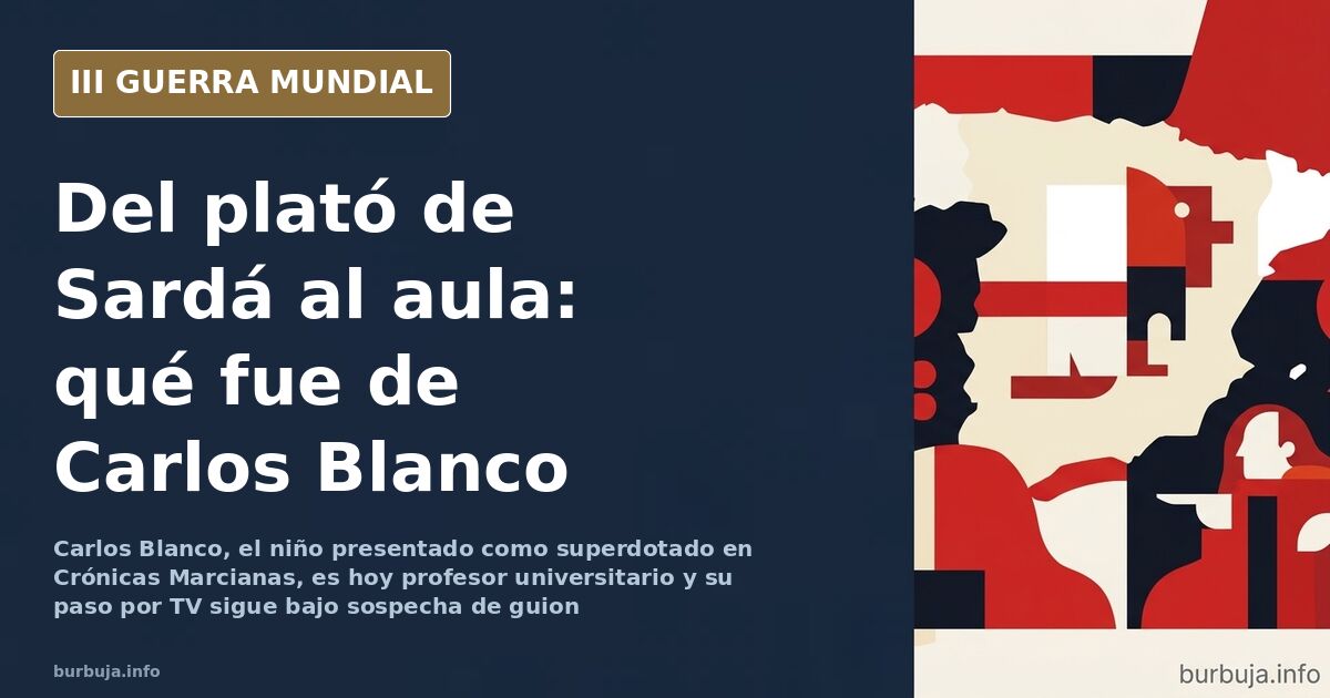Silueta de un joven frente a un mapamundi con gráficos y siluetas militares lejanas, en estilo documental desaturado, sobre C