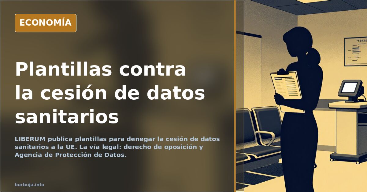 Manos sosteniendo un escrito en papel con las plantillas para denegar la cesión de datos sanitarios ante el registro de una c