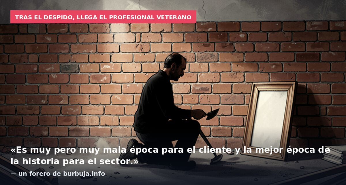 Tras el despido, llega el profesional veterano: «Es muy pero muy mala época para el cliente y la mejor época de la historia para el sector.» — un forero de burbuja.info