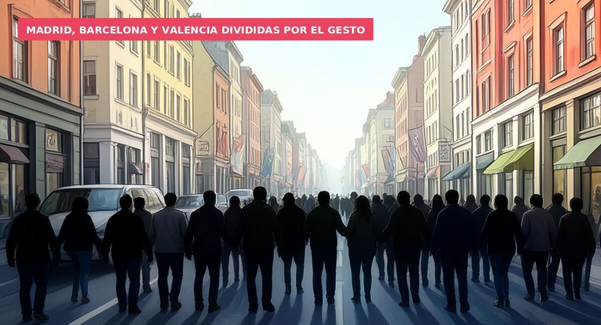 Madrid, Barcelona y Valencia divididas por el gesto