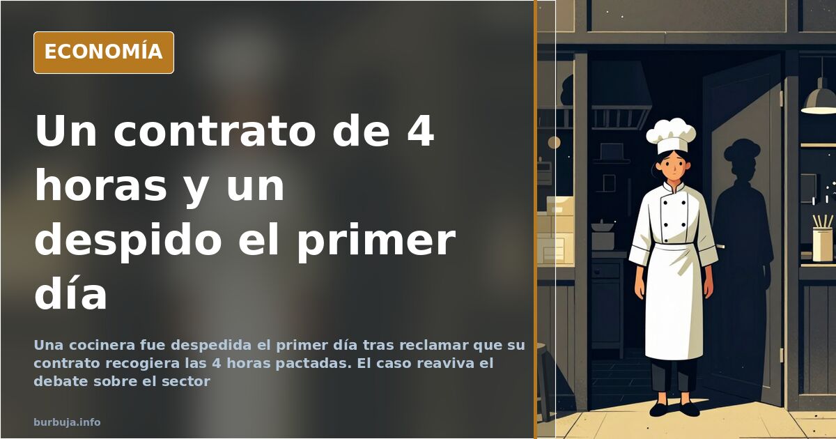 Despedida en su primer día tras exigir un contrato de 4 horas