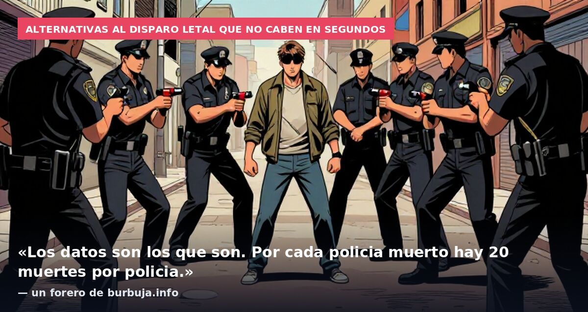Alternativas al disparo letal que no caben en segundos: «Los datos son los que son. Por cada policia muerto hay 20 muertes por policia.» — un forero de burbuja.info