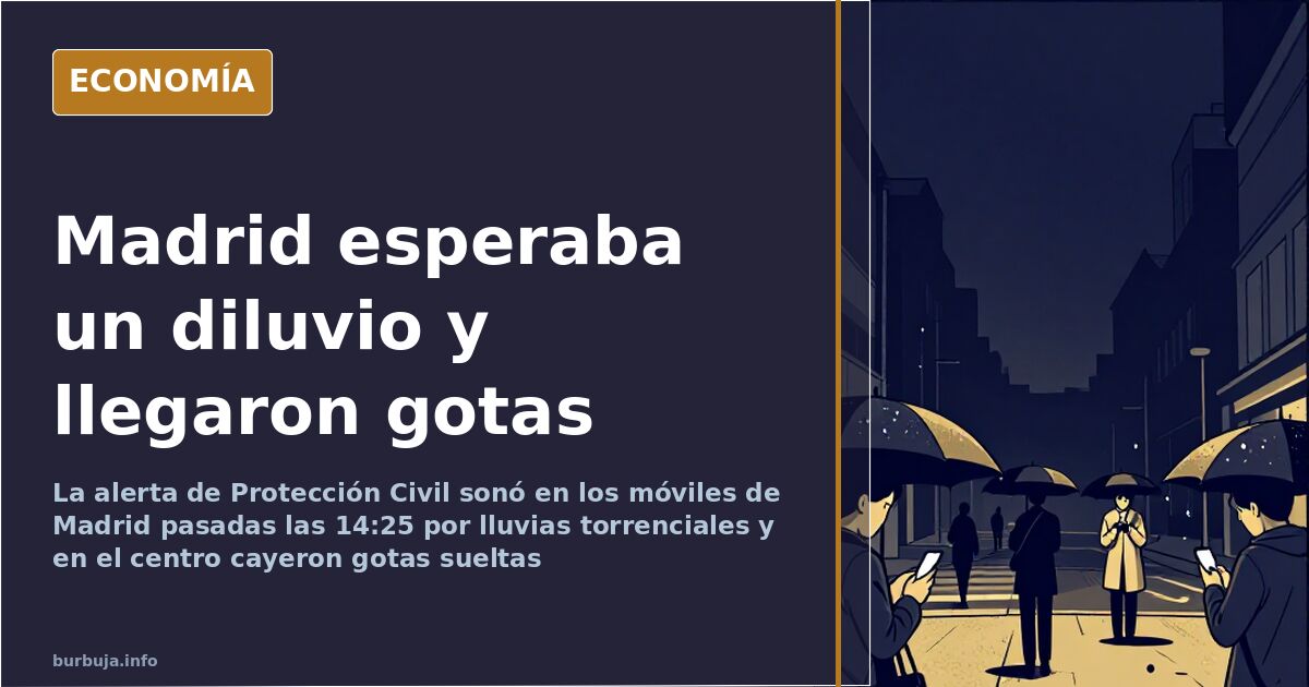 La alerta que sonó en Madrid a las 14:25 y la lluvia que no llegó