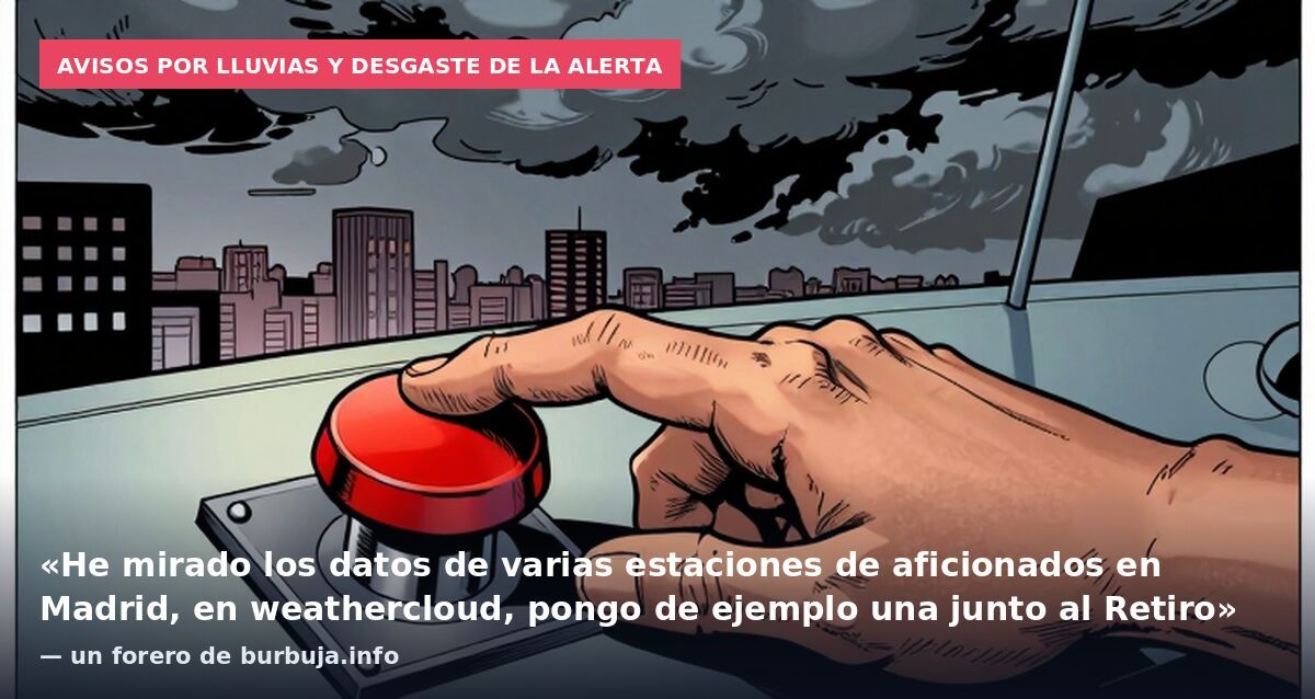 Avisos por lluvias y desgaste de la alerta: «He mirado los datos de varias estaciones de aficionados en Madrid, en weathercloud, pongo de ejemplo una junto al Retiro» — un forero de burbuja.info