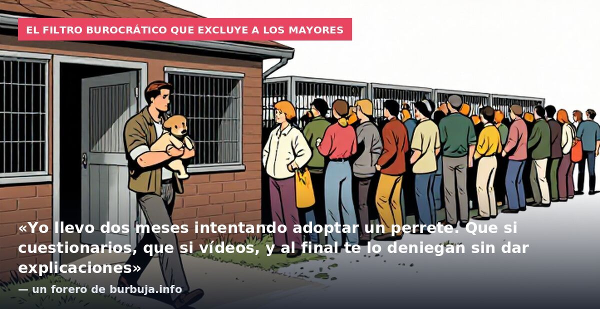 El filtro burocrático que excluye a los mayores: «Yo llevo dos meses intentando adoptar un perrete. Que si cuestionarios, que si vídeos, y al final te lo deniegan sin dar explicaciones» — un forero de burbuja.info